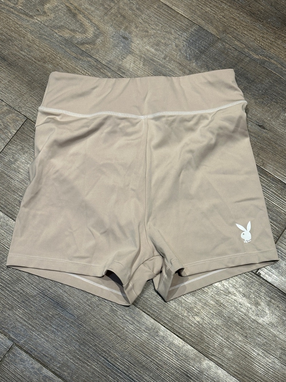 Playboy Missguided Active Recycled Ruche Short Size US 10 Cream New with Tags